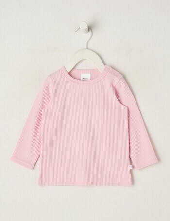 Teeny Weeny Rib Essentials Long-Sleeve Tee, Light Pink product photo