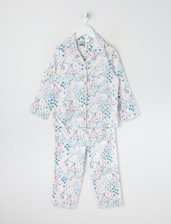 Sleep Mode Unicorn Garden Flannel PJ Set, Pink & Blue, 2-8 product photo