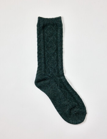 Simon De Winter Winter Warm Textured Crew Socks, Pacific Marle product photo