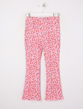 Mac & Ellie Ditsy Floral Flare Legging, Pink & Vanilla product photo