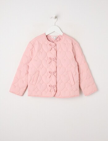 Mac & Ellie Hearts Quilted Shacket, Blush product photo