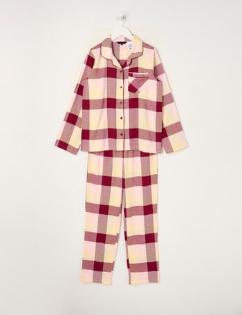 Sleep Squad Check Flannel PJ Set, Red, 8-16 product photo