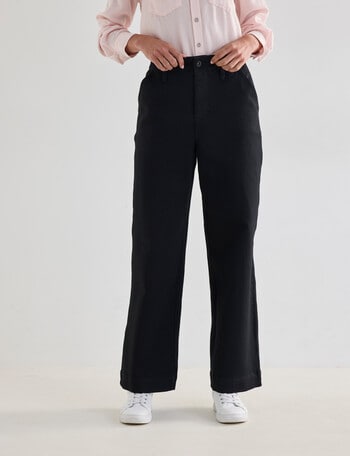 Denim Republic Wide Leg Jean, Black product photo