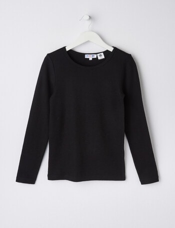 Blue Ink Merino Long Sleeve Top, Black, 8-14 product photo