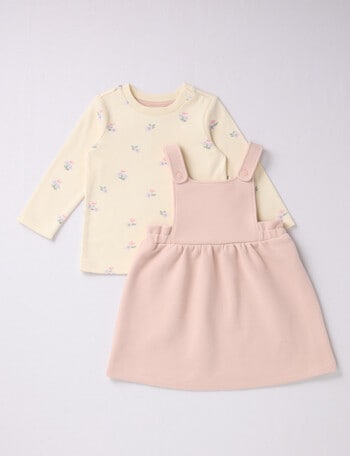 Little Bundle Forest Friends Pinny and Tee Set, 2-Piece, Pink product photo