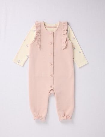 Little Bundle Forest Friends Dungaree and Tee Set, 2-Piece, Pink product photo