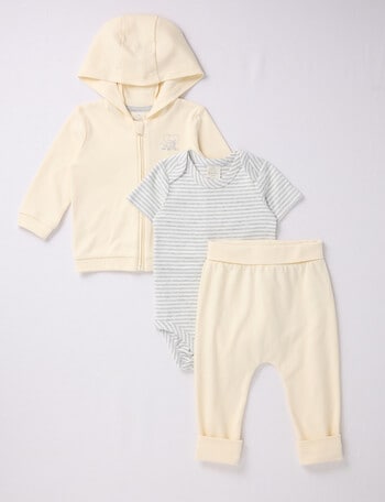 Little Bundle Elephant 3-Piece Clothing Set, Cream product photo