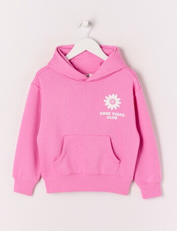 Mac & Ellie Good Vibes Pull On Hoodie, Candy Pink product photo
