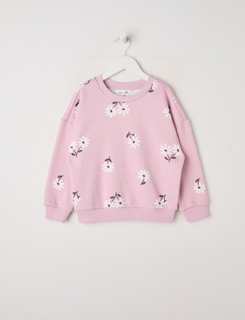 Mac & Ellie Daisy Crew Neck Sweatshirt, Dusty Lilac product photo