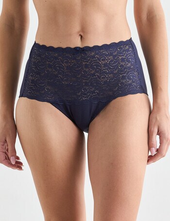 Lyric Cotton & Lace Top Full Brief, Indigo product photo