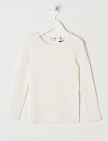 Blue Ink Merino Long Sleeve Top, Winter White, 2-7 product photo