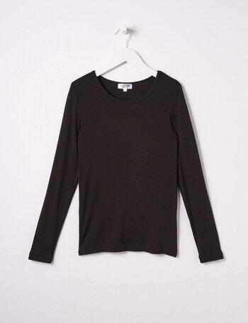 Blue Ink Bamboo Long Sleeve Top, Black, 8-14 product photo