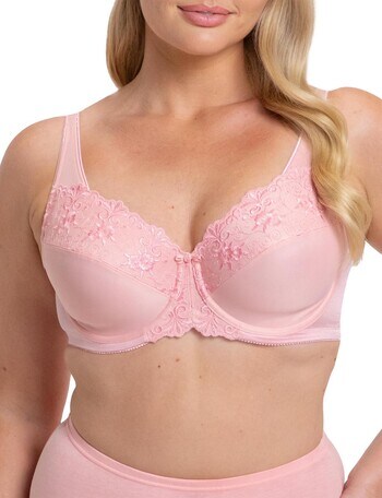 Triumph Embroidered Minimiser Bra, Strawberry Cream, D-F product photo