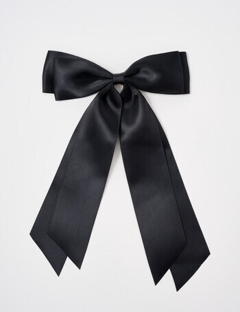 Mac & Ellie Satin Bow Clip, Black product photo