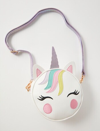 Mac & Ellie Unicorn Crossbody Bag, White product photo