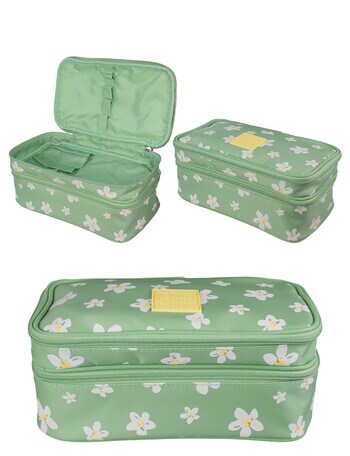 Tender Love + Carry Double Zip Utility, Olive Daisy product photo