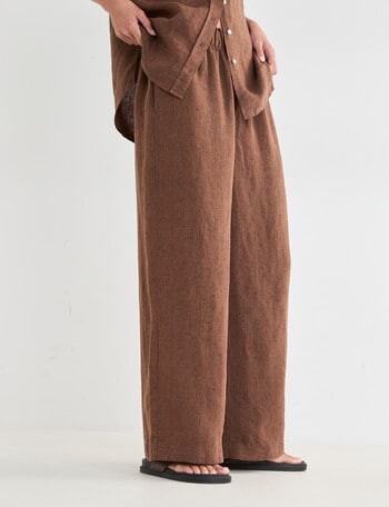 Zest Essential Linen Wide Pant, Chocolate X Dye product photo