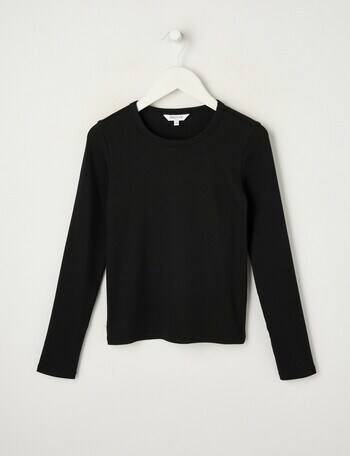 Switch Emma Long Sleeve Rib Tee, Black product photo