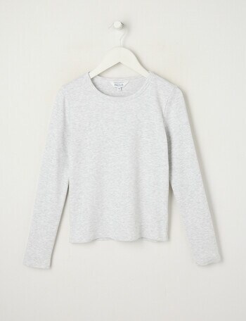 Switch Emma Long Sleeve Rib Tee, Silver Marle product photo
