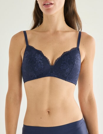 Lyric Zoe Wirefree Lace Bra, Indigo, A-D product photo