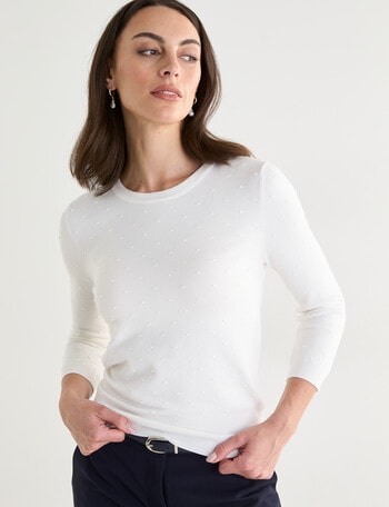 Oliver Black Textured Jumper, Ivory product photo