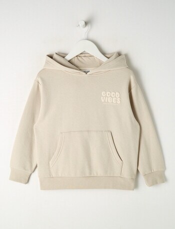 Mac & Ellie Good Vibes Oversize Hoodie, Stone product photo