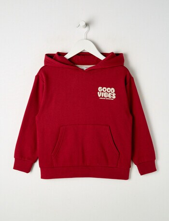 Mac & Ellie Good Vibes Oversize Hoodie, Red product photo