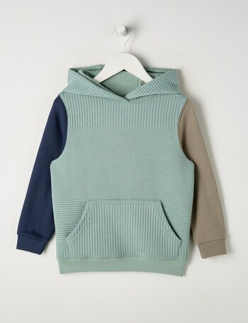 Mac & Ellie Spliced Textured Hoodie, Mint product photo