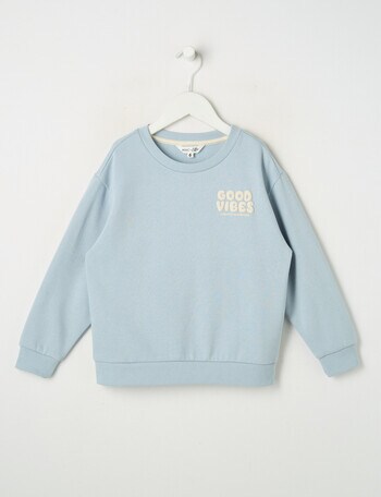 Mac & Ellie Good Vibes Crew Sweatshirt, Cloud product photo