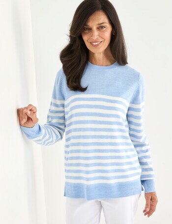 Ella J Crewneck Jumper, Blue Bateau product photo