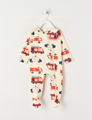 Teeny Weeny Sleep Stretch Cotton Emergency Sleepsuit, Cream product photo