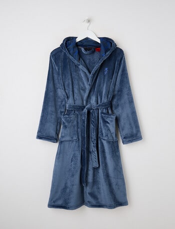 Sleep Squad Lightning Hooded Robe, Vintage Indigo, 8-16 product photo