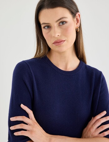 Jigsaw Carve Cashmere Blend Tee, Midnight Blue product photo