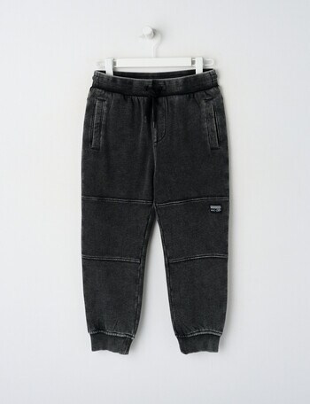 Mac & Ellie Knee Panel Trackpant, Acid Black product photo