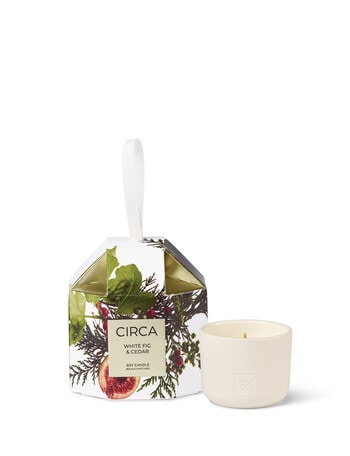 CIRCA Christmas Bauble Candle, 70g, White Fig & Cedar product photo