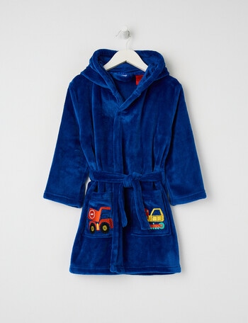 Sleep Mode Construction Embroidered Robe, Electric Indigo, 2-8 product photo