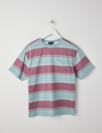 No Issue Block Stripe Short Sleeve Tee, Mint product photo