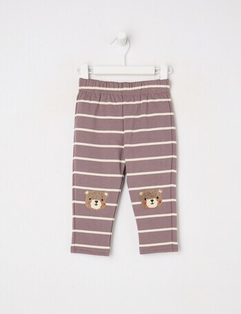 Teeny Weeny Play Time Stripe Fleece Pant, Brown product photo