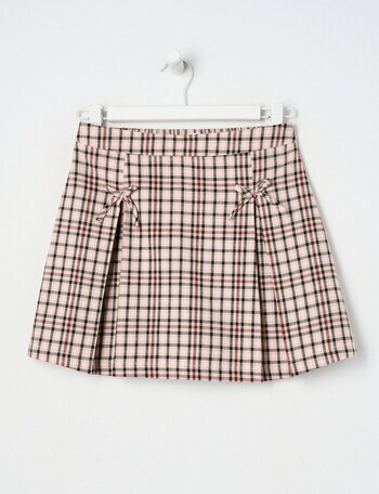 Switch Check Pleated Skort, Brown product photo