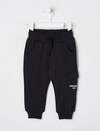 Teeny Weeny Play Time Fleece Trackpant, Black product photo