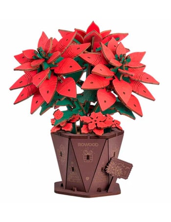 DIY Kits Rowood Wood Bloom Craft Poinsettia, TF001 product photo