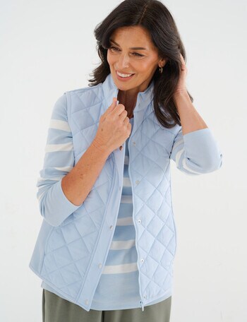 Ella J Puffer Vest, Pale Blue product photo