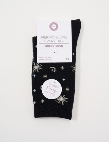 DS Socks Merino Constellation Crew Socks, Black product photo