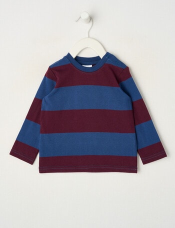 Teeny Weeny Play Time Stripe Long Sleeve Tee, Cherry & Navy product photo