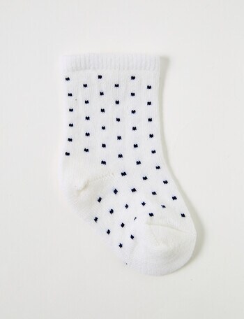 Teeny Weeny Merino Crew Socks, Navy & Cream product photo