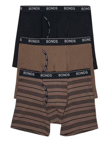 Bonds Guyfront Mid Trunk, 3-Pack, Retro Stripe, Ashen Stone & Nu Black product photo