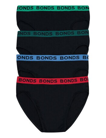 Bonds Hipster Brief, 4-Pack, Aries, Nu Black, Black Rock & Bottle Green product photo