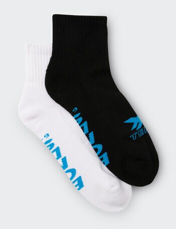 Bonds X-Temp Quarter Crew Sock, 2-Pack, White & Black product photo