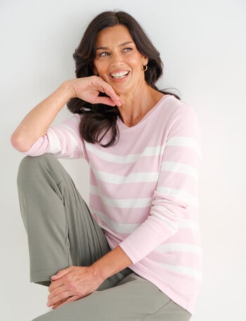 Ella J Bateau Tee, Pale Pink product photo