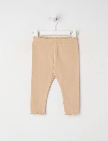 Little Bundle Essentials Waffle Pant, Oat Milk product photo